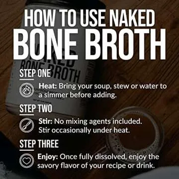 Naked Bone Broth - Beef Bone Broth Protein Powder - 20G Protein, Only 1 Ingredient - Gut Health and Joint Supplement - Unflavored - No GMO, Gluten, Or Soy - 1 Pound