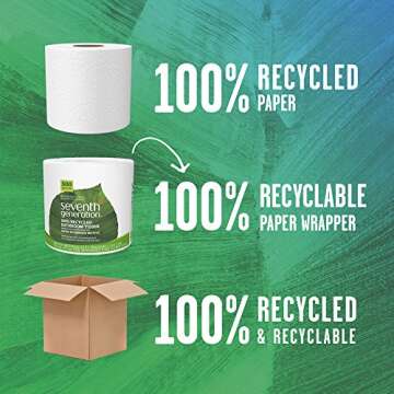 Seventh Generation White Toilet Paper 2-ply 100% Recycled Paper, 500 sheets, Pack of 60