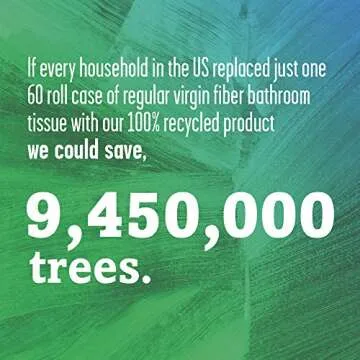 Seventh Generation White Toilet Paper 2-ply 100% Recycled Paper, 500 sheets, Pack of 60