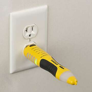 Sperry Instruments VD7504GFI DualCheck 2-in-1 Non-Contact Voltage Detector + GFCI Outlet Circuit Analyzer, 360° Visual & Audible Indicators, 50-1000V AC, 250 lb. Crush Rating