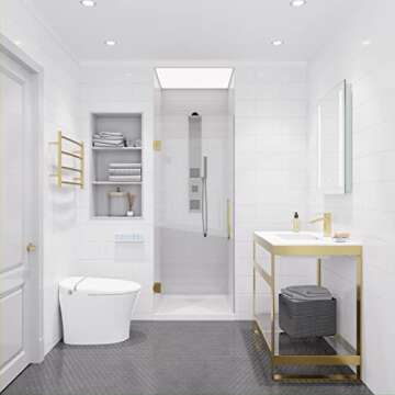 Luxurious ANZZI Frameless Shower Door with Brushed Gold Finish