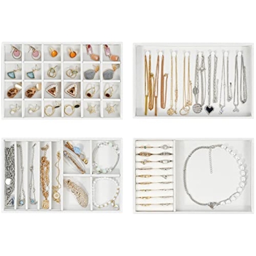 ProCase Stackable Jewelry Organizer Trays for Drawers, Jewelry Drawer Inserts Container Display Case...