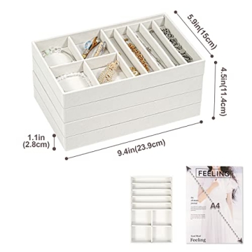 Elegant Stackable Jewelry Organizer Trays for Easy Access