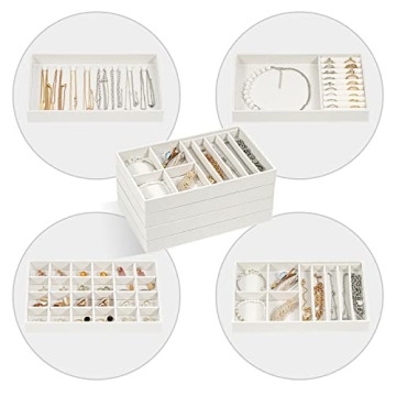 Elegant Stackable Jewelry Organizer Trays for Easy Access