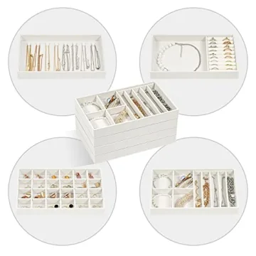 Elegant Stackable Jewelry Organizer Trays for Easy Access