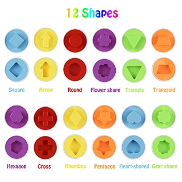 Hhyn Color Shape Matching Eggs for Toddlers - Educational Toy