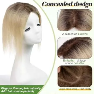 Starluck 12 Inch Ombre Light Blonde Real Human Hair Toppers