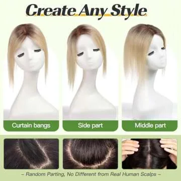 Starluck 12 Inch Ombre Light Blonde Real Human Hair Toppers
