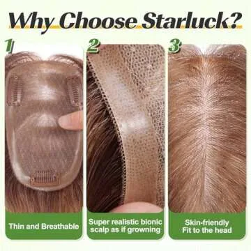 Starluck 12 Inch Ombre Light Blonde Real Human Hair Toppers
