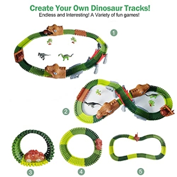 186PCS Dinosaur Track Playset for Kids | Safe & Creative Adventure