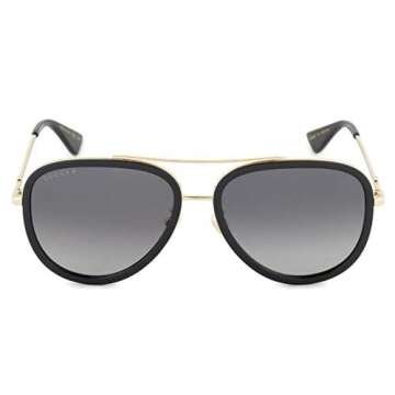 Gucci Womens Polarized UV Protection Aviator Sunglasses Gold O/S