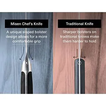 Misen Ultimate 8 Inch Chef's Knife - Pro Kitchen Knife - High Carbon Japanese Stainless Steel - Hybrid German and Japanese style blade - Craftsmanship for Culinary Enthusiasts, 8 in - Black