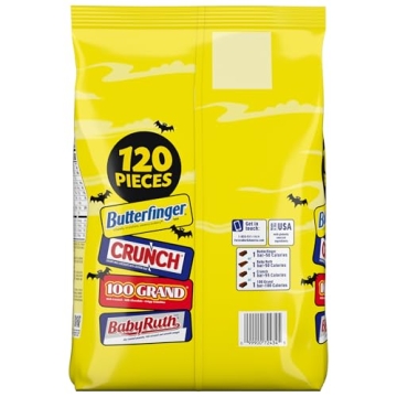 Assorted Mini Candy Bars for Halloween - 120 Count
