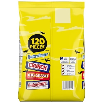 Assorted Mini Candy Bars for Halloween - 120 Count