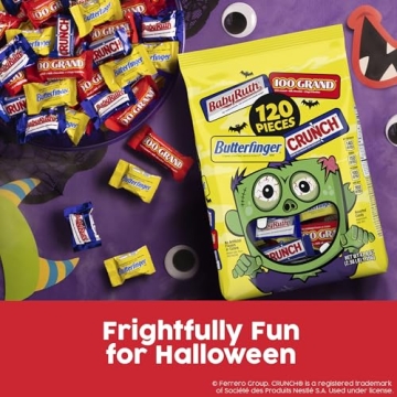 Assorted Mini Candy Bars for Halloween - 120 Count