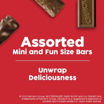 Assorted Mini Candy Bars for Halloween - 120 Count