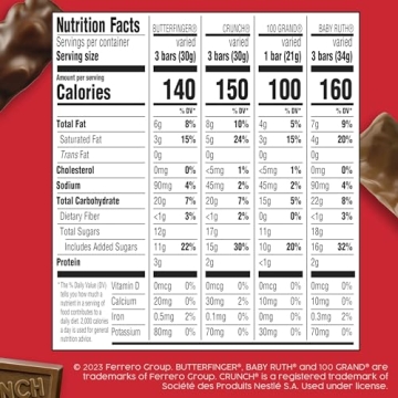 Assorted Mini Candy Bars for Halloween - 120 Count