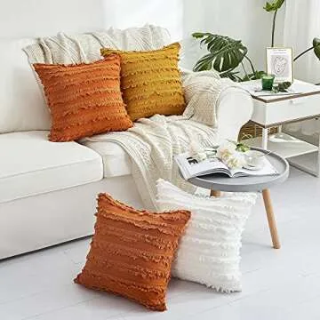 Longhui Bedding Burnt Orange Decorative Pillow Covers