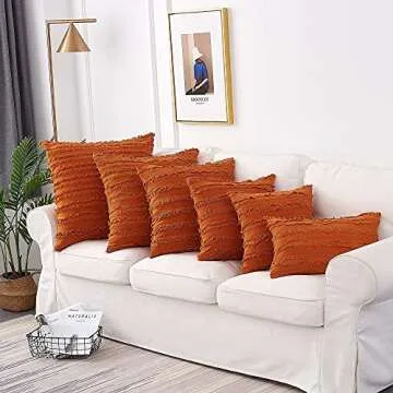 Longhui Bedding Burnt Orange Decorative Pillow Covers