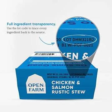 Open Farm Chicken & Salmon Rustic Stew Wet Dog Food, Grain-Free Meal or Food Topper with Responsibly Sourced Meat and Superfoods without Artificial Ingredients, 12.5 Oz (Pack of 12 Boxes)