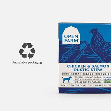 Open Farm Chicken & Salmon Rustic Stew Wet Dog Food, Grain-Free Meal or Food Topper with Responsibly Sourced Meat and Superfoods without Artificial Ingredients, 12.5 Oz (Pack of 12 Boxes)