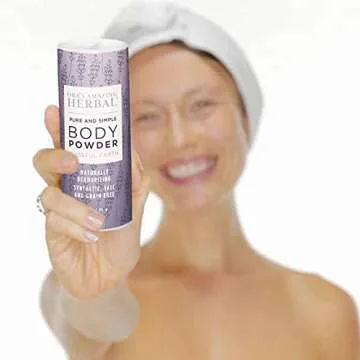 Talc Free Body Powder for Women, Dusting Powder, Cornstarch Free Talcum Powder, Grounding Relaxation Scent, Essential Oils Lavender, Vetiver, Clary Sage, Ora’s Amazing Herbal, Blissful Earth 2.5 oz