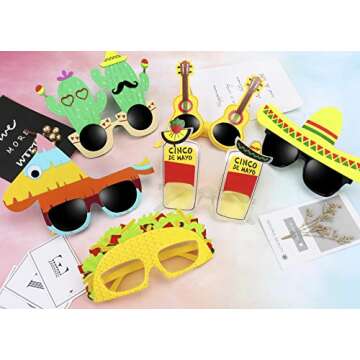 Ocean Line Fiesta Party Supplies Glasses - 6 Pairs Mexican Themed Costume Sunglasses, Cinco De Mayo ...