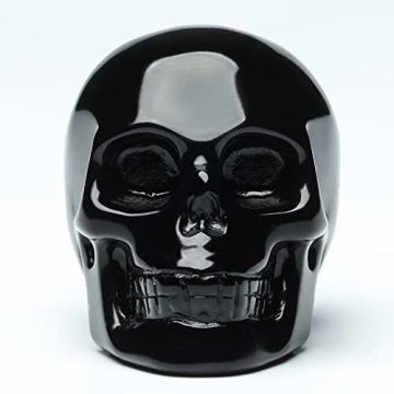 Bmuafry 2" Black Obsidian Crystal Skull for Home Decor