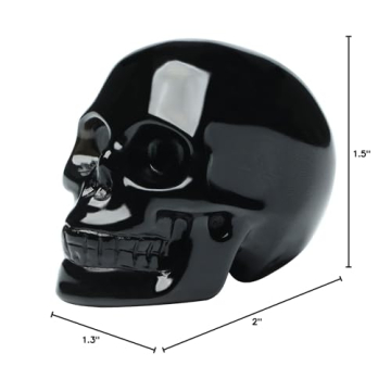 Bmuafry 2" Black Obsidian Crystal Skull for Home Decor
