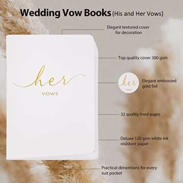 Urnseh Wedding Vow Books - Elegant His and Hers Keepsake Notebooks