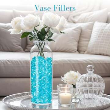 DomeStar Blue Fake Crushed Ice Rocks, 150 PCS Fake Diamonds Plastic Ice Cubes Acrylic Clear Ice Rock...