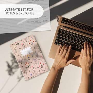 ZICOTO Aesthetic Journal Notebook Set of 4 For Women - Cute College Ruled A5 Journaling Notebooks with Lined Pages - Perfect For Writing And Staying Organized at Work or School