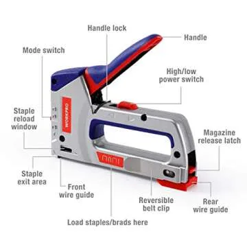 WORKPRO Heavy-Duty 4-in-1 Staple Gun Kit, Manual Brad Nailer with 3000 Staples and 1000 Brad Nails, ...