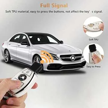 PIFOOG Mercedes Key Fob Cover - Stylish Soft TPU Protector
