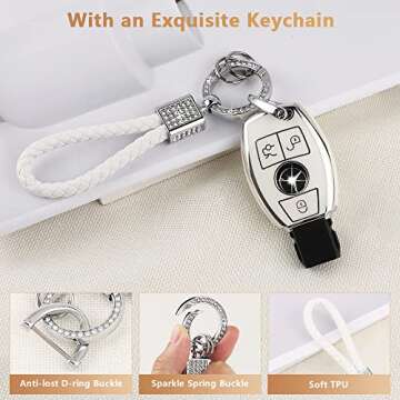 PIFOOG Mercedes Key Fob Cover - Stylish Soft TPU Protector
