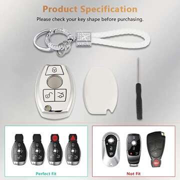 PIFOOG Mercedes Key Fob Cover - Stylish Soft TPU Protector