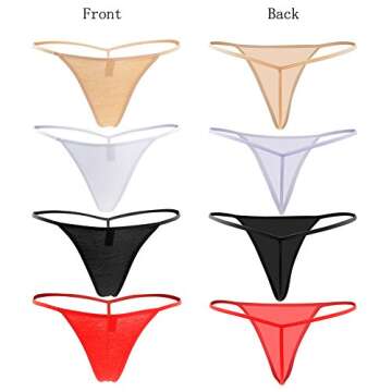 Closecret Cotton G-string, Women Panties Lightweight Multi-Pack G-string&T-back (Large - X-Large, St...