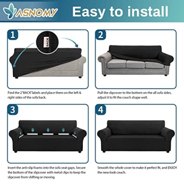 Asnomy Stylish Stretch Sofa Covers Pet Protectors for Couch