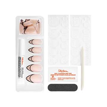 Sally Hansen Salon Effects® Perfect Manicure, Needing Space, Press On Nails, Almond Shaped, Non-Damaging Adhesive Tabs, File, and Alcohol Pad Included
