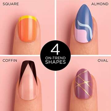 Sally Hansen Salon Effects® Perfect Manicure, Needing Space, Press On Nails, Almond Shaped, Non-Damaging Adhesive Tabs, File, and Alcohol Pad Included