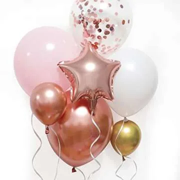 RUBFAC Rose Gold Balloon Garland Arch Kit for Parties