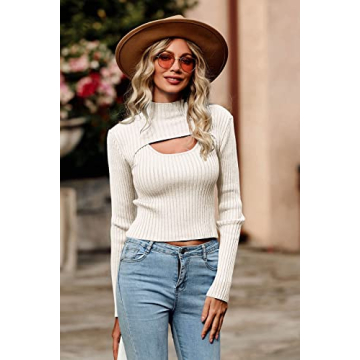PRETTYGARDEN Cutout Long Sleeve Winter Pullover Women's Sweater