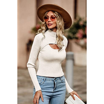 PRETTYGARDEN Cutout Long Sleeve Winter Pullover Women's Sweater
