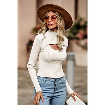 PRETTYGARDEN Cutout Long Sleeve Winter Pullover Women's Sweater