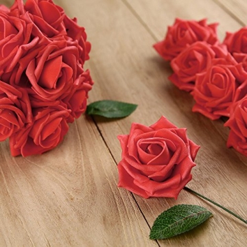 Febou 50pcs Real Touch Foam Roses for Decorations
