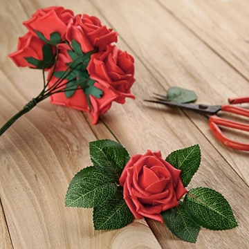 Febou 50pcs Real Touch Foam Roses for Decorations