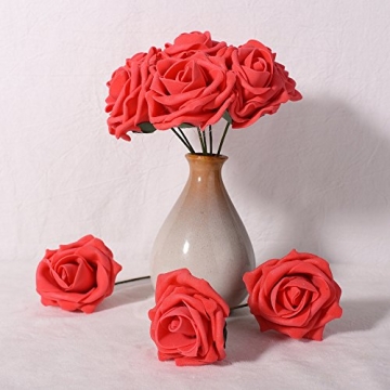 Febou 50pcs Real Touch Foam Roses for Decorations