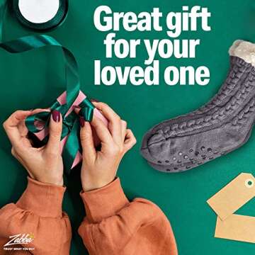 LUTHER PIKE SEATTLE Slipper Socks for Women - Warm, Cozy Socks w/Grippers﻿