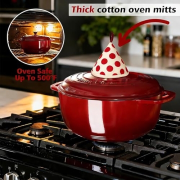 Umite Chef 6QT Enameled Dutch Oven for Baking & Braising