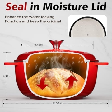 Umite Chef 6QT Enameled Dutch Oven for Baking & Braising